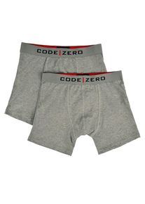 Code-Zero, Herren Boxershorts im Doppelpack, Grau