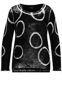 SAMOON, Damen Pullover, Schwarz / Weiß