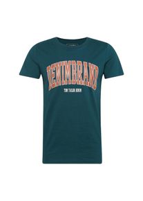 Tom Tailor Denim, Herren T-Shirt, Petrol / Hellrot