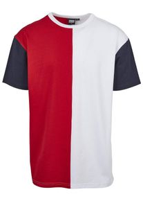 Urban Classics, Herren Oversize 'Harlequin Tee', Nachtblau / Rot / Weiß