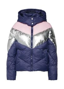 Only, Damen Jacke 'FEATHER BLOCK', Nachtblau / Rosa / Silber