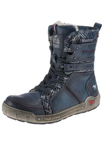 Mustang, Damen Winterstiefeletten, Nachtblau / Dunkelblau / Wei&szlig;