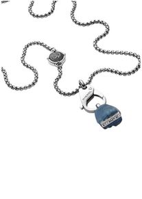 Diesel, Herren Kette 'Single Pendant', Pastellblau / Silbergrau