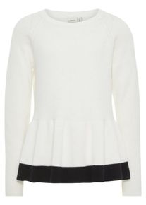 name it, M&auml;dchen Gestrickter Baumwoll Pullover, Naturwei&szlig;