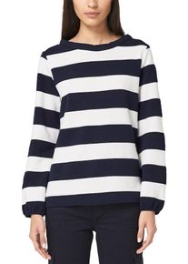s.Oliver BLACK LABEL, Damen Rippshirt, Navy / Weiß