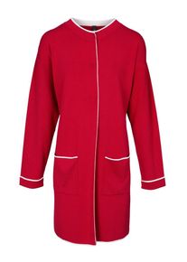 Heine, Damen Strickmantel, Rot / Wei&szlig;