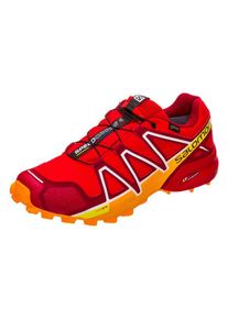 Salomon, Herren Laufschuhe 'SPEEDCROSS 4 GTX', Goldgelb / Rot / Dunkelrot / Wei&szlig;