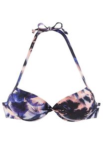 Sunseeker, Damen Push-up-Bikini, Lila / Pink / Schwarz / Weiß