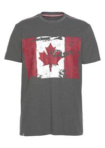 Rhode Island, Herren Shirt, Basaltgrau / Pastellrot / Wei&szlig;