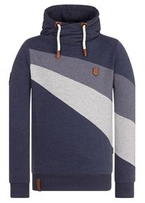 Naketano, Herren Sweatshirt 'Happiness is my Enemy', Taubenblau / Dunkelblau / Hellgrau