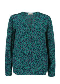 TRIANGLE, Damen Bluse, Gr&uuml;n / Aubergine / Schwarz