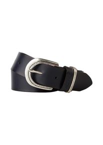 Tom Tailor, Damen Lederg&uuml;rtel, Navy / Silber