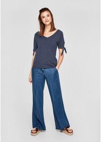 s.Oliver RED LABEL, Damen Slub-Shirt, Blau