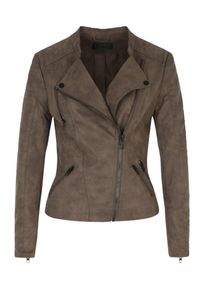 Only, Damen Bikerjacke in Lederoptik, Braun