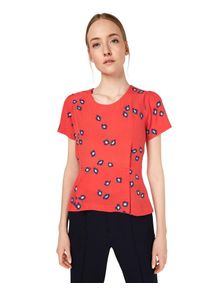 SET, Damen Bluse, Blau / Orangerot