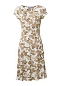Heine, Damen Bodyform-Druckkleid, Beige / Ecru