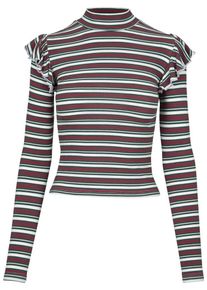 Urban Classics, Damen Shirt, Grün / Feuerrot / Weiß