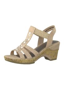 Marco Tozzi, Damen Sandaletten, Beige / Rosa / Wei&szlig;