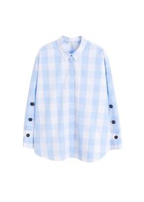 Violeta by Mango, Damen Hemd 'Cielo', Hellblau / Weiß