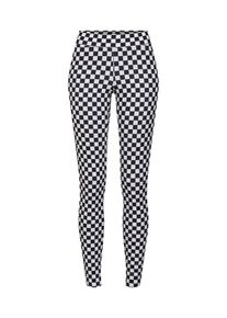 Urban Classics, Damen Leggings 'Check Pattern', Schwarz / Wei&szlig;