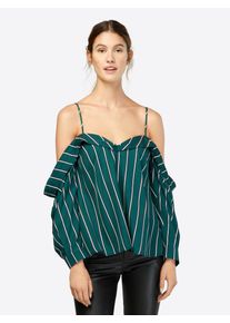 Bardot, Damen Bluse 'Paloma', Dunkelgr&uuml;n / Wei&szlig;