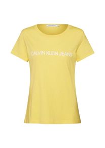 Calvin Klein Jeans, Damen T-Shirt 'INSTITUTIONAL LOGO', Gelb