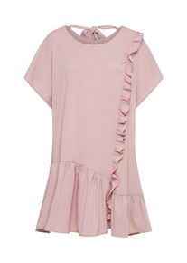 Lost Ink, Damen Kleid 'Frill Front & Hem Shift Dress', Rosa