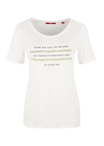 s.Oliver RED LABEL, Damen Jerseyshirt mit Pailletten, Hellblau / Hellgelb / Schwarz / Weiß