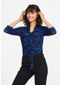 Uta Raasch, Damen Shirt, Himmelblau / Schwarz
