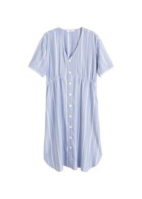 Mango, Damen Kleid 'Snake-h', Rauchblau / Weiß