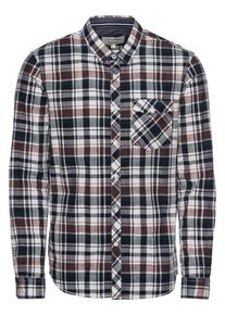 Tom Tailor Denim, Herren Hemd 'fitted check shirt', Dunkelgrau / Rot / Weiß