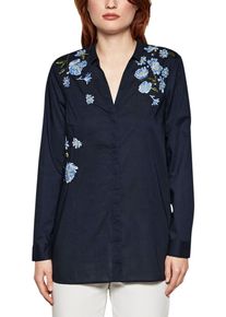 s.Oliver BLACK LABEL, Damen Batistbluse mit Embroidery, Dunkelblau