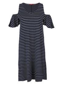 s.Oliver RED LABEL, Damen Kleid, Dunkelblau / Weiß