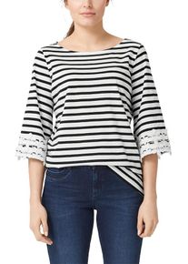 TRIANGLE, Damen Streifenshirt, Schwarz / Wei&szlig;