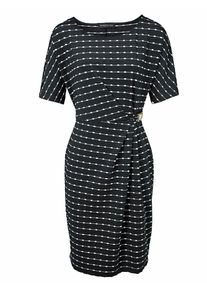 Heine, Damen Jerseykleid kurzarm, Schwarz / Weiß