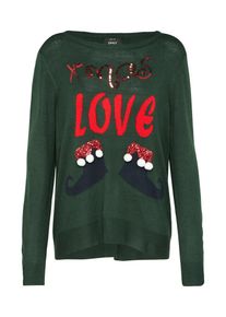 Only, Damen Pullover 'XMAS-LOVE', Grün