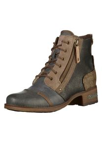 Mustang, Damen Stiefelette, Creme / Rauchblau / Braun / Graphit