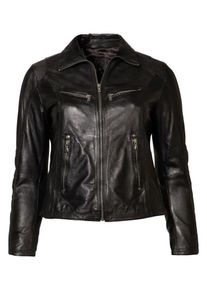 sheego Casual, Damen Lederjacke aus Lammleder, Schwarz