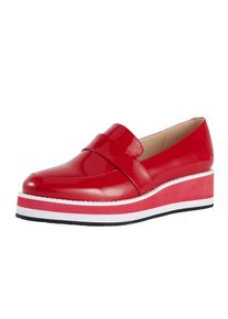 Heine, Damen Slipper, Rot / Weiß