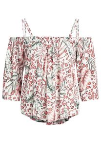 Khujo, Damen Shirt 'Jinx Jungle Leo', Grün / Pastellrot / Weiß