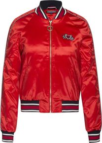 Tommy Hilfiger, Damen Bomberjacke 'FLAME SCARLET', Rot / Schwarz