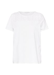 Tom Tailor Denim, Damen Shirt 'schiffli mix tee T-Shirt 1/2', Offwhite