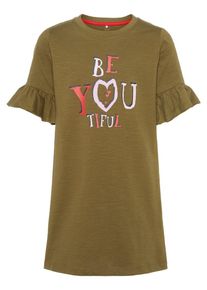 name it, M&auml;dchen Print Baumwoll Tunika, Oliv