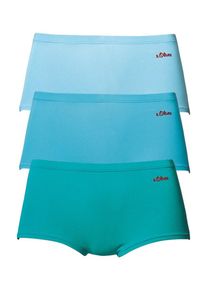 s.Oliver RED LABEL, Damen Baumwoll-Panty (3 Stck.), Rauchblau / Hellblau / Petrol