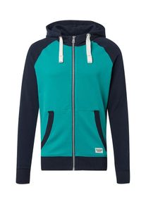 Tom Tailor Denim, Herren Sweatjacke, Türkis / Nachtblau