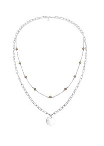 Elli Premium, Damen Kette 'Layer', Dunkelbeige / Silber