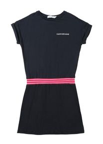 Calvin Klein Jeans, Mädchen Kleid 'DRESS WITH ELASTIC DROPPED WAIST', Rot / Schwarz