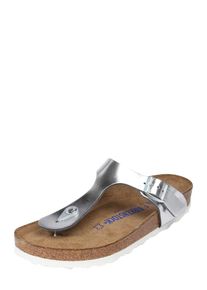 Birkenstock, Damen Zehentrenner 'Gizeh SFB', Silber