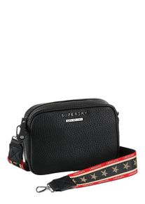 Superdry, Damen Umhängetasche 'Delwen', Rot / Schwarz