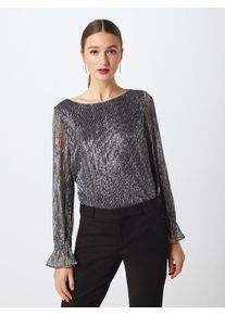 Banana Republic, Damen Bluse 'LS RUCHED SLEEVE SHINE TEXTURE DOT', Schwarz